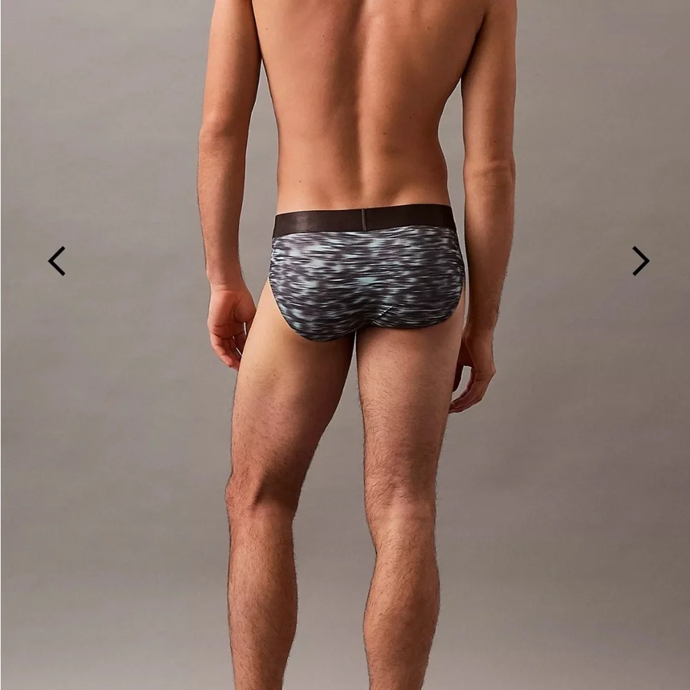 Calvin Klein | Brushed Microfiber Stretch Hip Brief in Downpour Print (Medium)